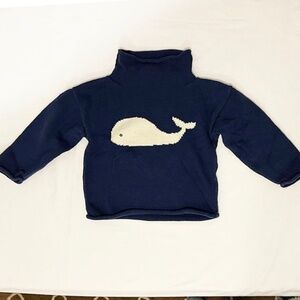 Claver Navy Sweater with White Whale - 2T - Like New